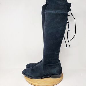 Stuart Weitzman‎ Lowland Boots Womens 36 Black Suede Tall OTK Over the Knee
